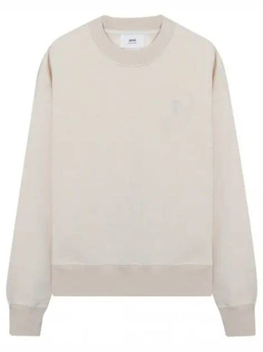 Chain stitch heart logo organic cotton sweatshirt - AMI - BALAAN 1