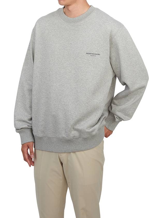 Back Square Label Cotton Sweatshirt Grey - WOOYOUNGMI - BALAAN 7