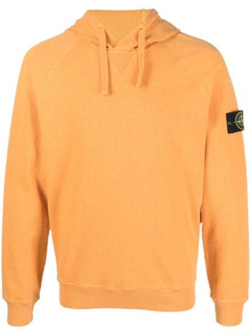 Men's Wappen Patch OLD Treatment Cotton Hoodie Orange - STONE ISLAND - BALAAN 1