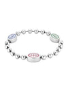 Interlocking G Enamel Multicolor Ball Chain Bracelet YBA753442001 Silver - GUCCI - BALAAN 3