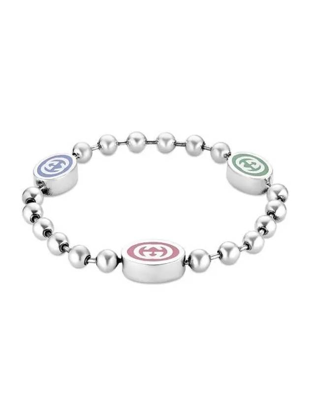 Interlocking G Enamel Multicolor Ball Chain Bracelet YBA753442001 Silver - GUCCI - BALAAN 3