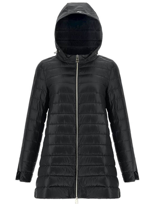 regular fit hidden jumper hooded jacket padded black - HERNO - BALAAN.