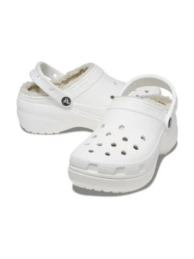 WOMEN CLASSIC PLATFORM LINED CLOG W white 23FWCL207938 - CROCS - BALAAN 1