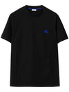 EKD Embroidered Cotton Short Sleeve T-Shirt Black - BURBERRY - BALAAN 1