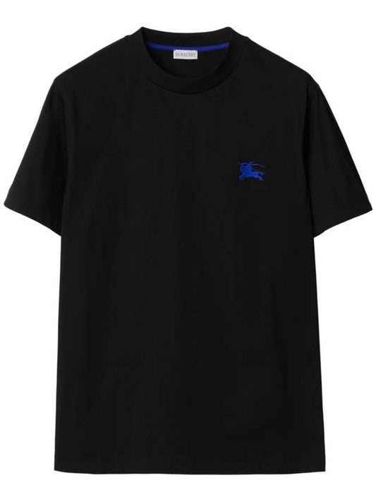 EKD Embroidered Cotton Short Sleeve T-Shirt Black - BURBERRY - BALAAN 1
