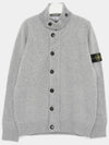 Wappen High Neck Button Up Wool Cardigan Melange Grey - STONE ISLAND - BALAAN 3