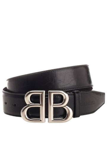 Monaco MONACO Logo Leather Belt Black - BALENCIAGA - BALAAN 1