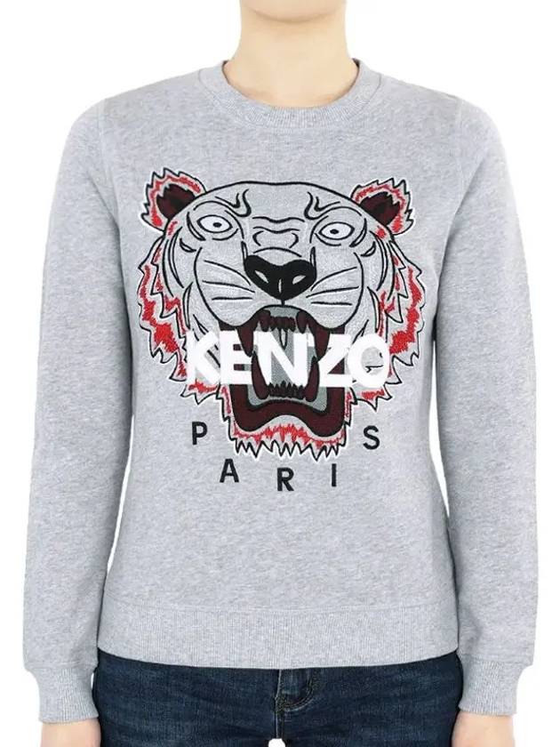 Embroidered Tiger Sweatshirt Grey - KENZO - BALAAN 3