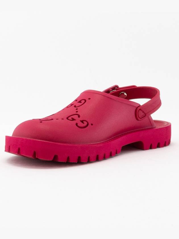 Kids GG Logo Rubber Sandals Pink - GUCCI - BALAAN 5