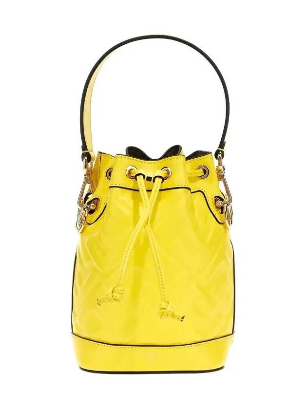 Mon Tresor FF Motif Leather Mini Bag Yellow - FENDI - BALAAN 3