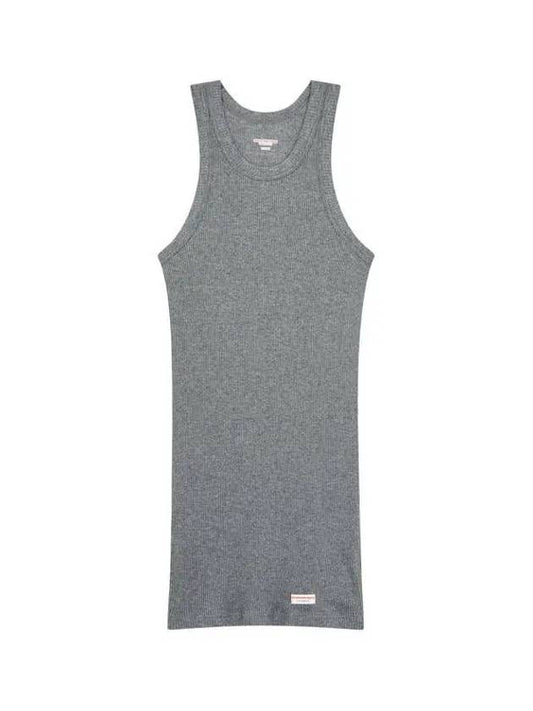 Logo Label Ribbed Tank Dress Gray - ALEXANDER WANG - BALAAN 1