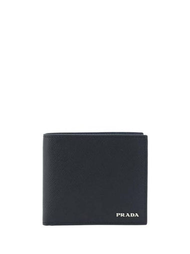 Saffiano Leather Half Wallet Nero - PRADA - BALAAN 1