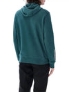 Tape For Print Brushed Cotton Fleece Hoodie Petrol Green - STONE ISLAND - BALAAN 3