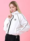 Color Matching Line Hooded Windbreaker Hood Windbreaker Jacket Jumper White MCSS24OT3WH - MACKY - BALAAN 1