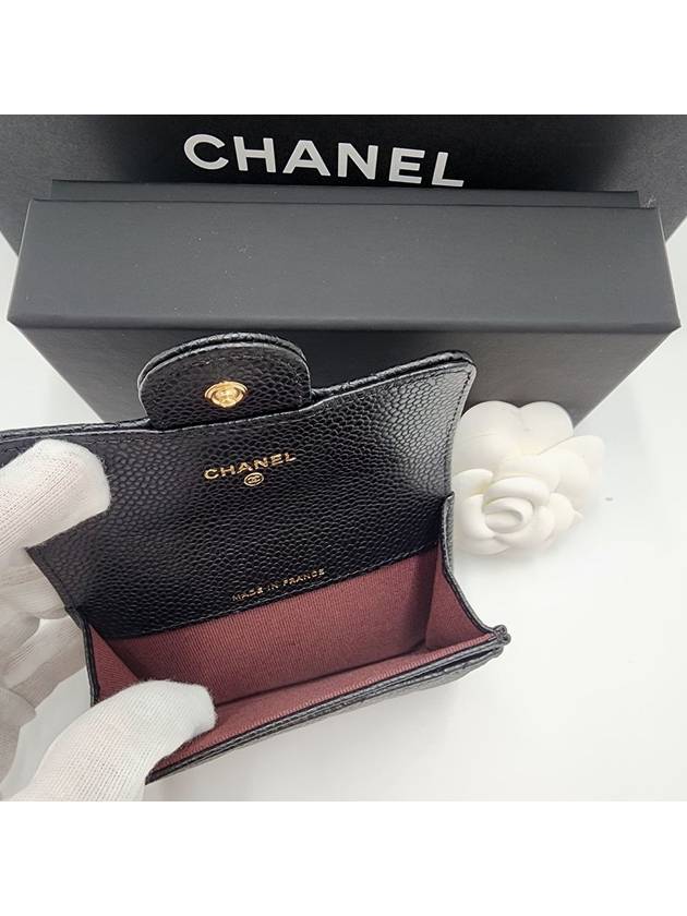 Classic card holder caviar cleat black gold AP0214 - CHANEL - BALAAN 6