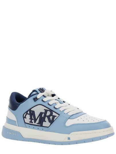 Light Blue Low Top Sneakers With Contrasting Logo Lettering In Cotton Man - AMIRI - BALAAN 2