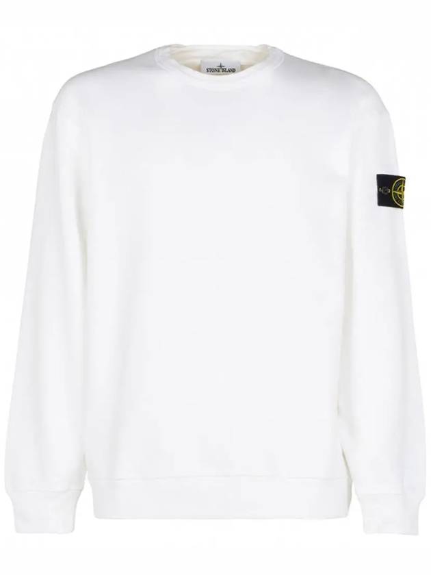 Wappen Patch Crew Neck Cotton Sweatshirt White - STONE ISLAND - BALAAN 2