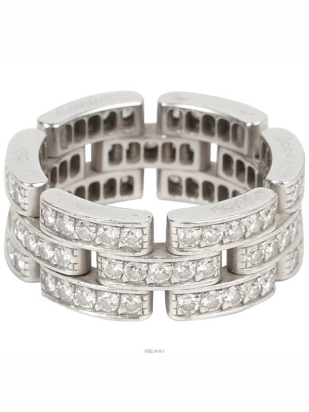 Maillong Panther Ring White Gold Pave Diamond 52 74206 - CARTIER - BALAAN 1