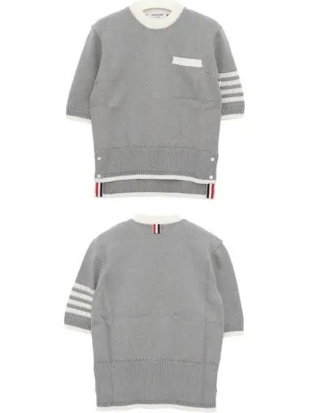 4 Bar Stripe Cotton Sweatshirt Grey - THOM BROWNE - BALAAN 2