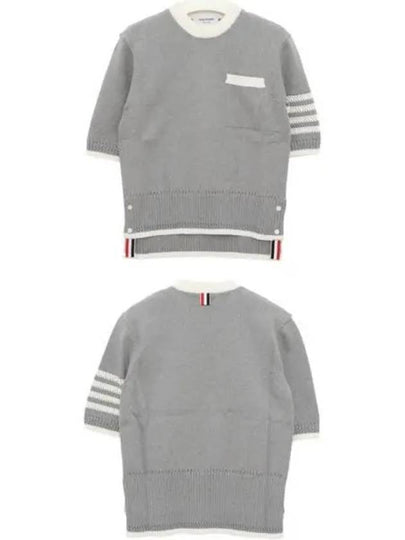 4 Bar Stripe Cotton Sweatshirt Grey - THOM BROWNE - BALAAN 2