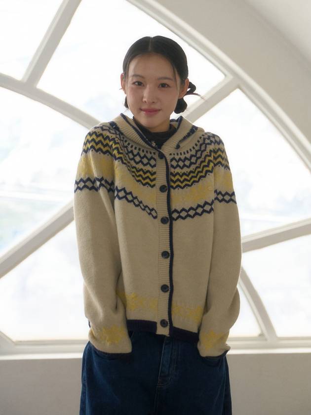 Nordic Hoodie Knit Cardigan Ivory - ANOETIC - BALAAN 6