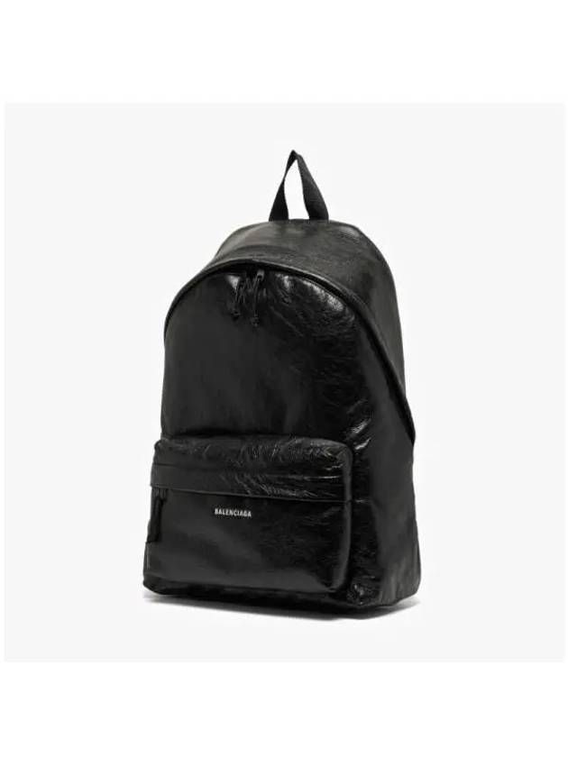 Explorer Logo Print Leather Backpack Black - BALENCIAGA - BALAAN 4