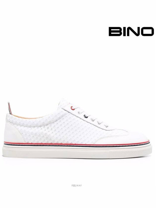 Men's Heavy Athletic Low Top Sneakers White - THOM BROWNE - BALAAN.