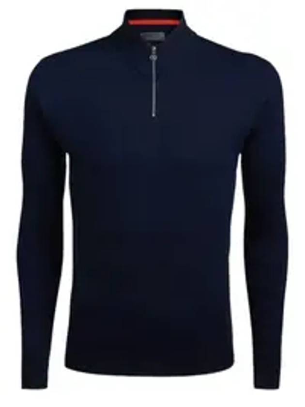 Quarter Zip Merino Wool Knit Top Navy - G/FORE - BALAAN 1