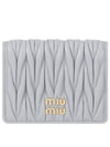 Matelasse Leather Half Wallet Sky Blue - MIU MIU - BALAAN 2