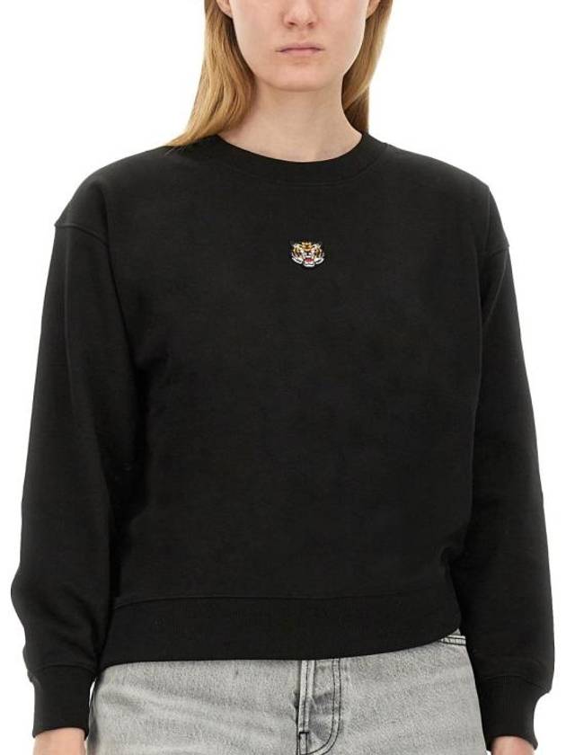 Lucky Tiger Embroidery Crew Neck Sweatshirt Black - KENZO - BALAAN 5