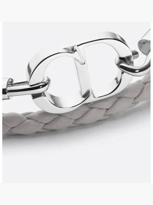 CD Icon Braided Leather Bracelet Grey - DIOR - BALAAN 3