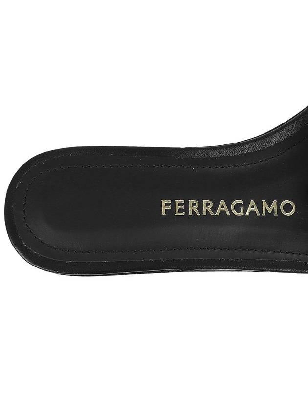 Double Bow Slippers Black - SALVATORE FERRAGAMO - BALAAN 9