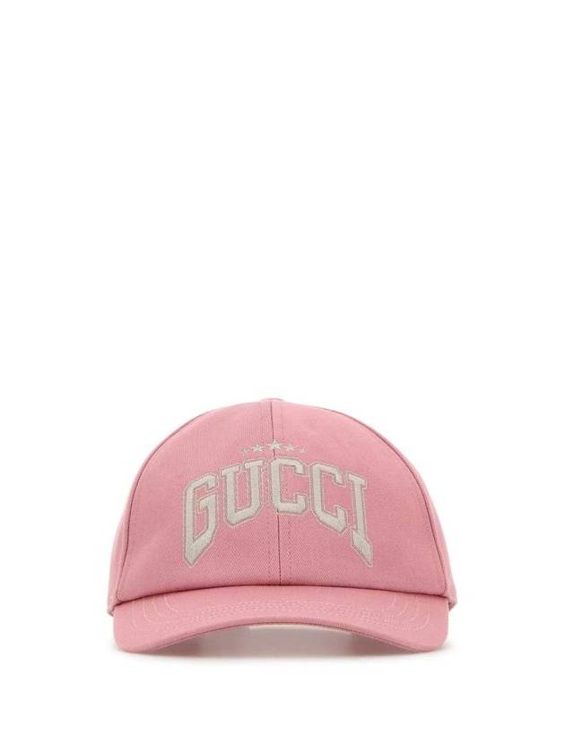 Cotton Embroidered Ball Cap Pink - GUCCI - BALAAN 1