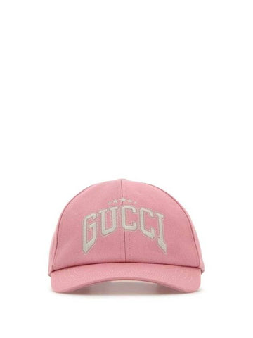 Cotton Embroidered Ball Cap Pink - GUCCI - BALAAN 1