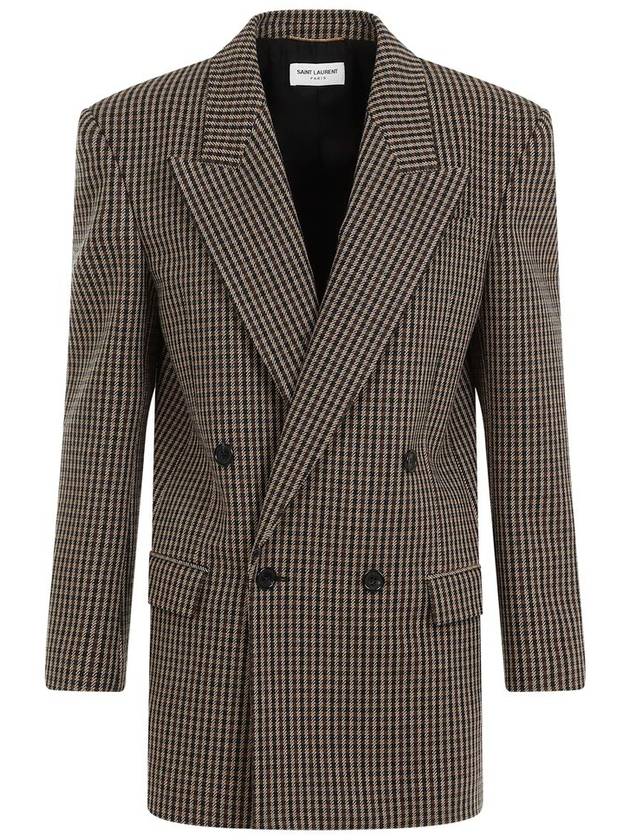 Double Breasted Blazer Jacket Beige - SAINT LAURENT - BALAAN 2