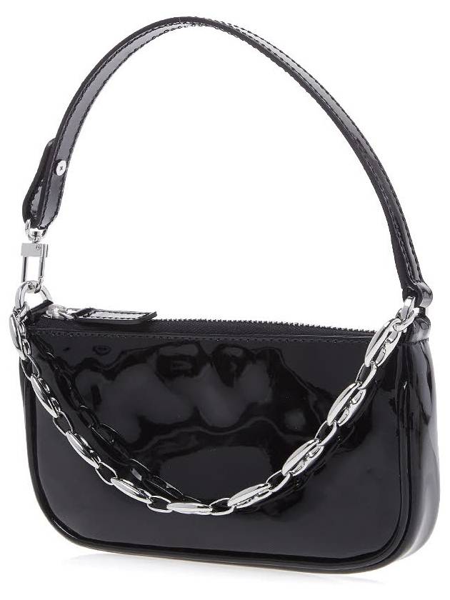 Shiny Rachel Mini Shoulder Bag Black - BY FAR - BALAAN 3