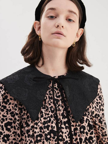 BLACK JACQUARD WAVE COLLAR - OPENING SUNSHINE - BALAAN 1