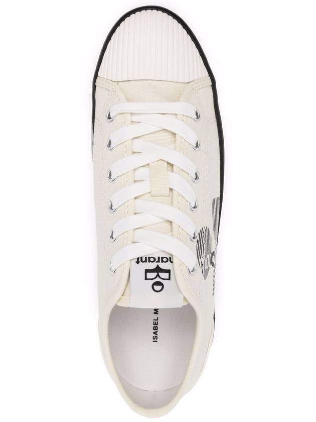 Binkoo Logo Canvas Low Top Sneakers Chalk - ISABEL MARANT - BALAAN 3