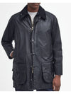 Men's Beaufort Wax Jacket Black - BARBOUR - BALAAN 3