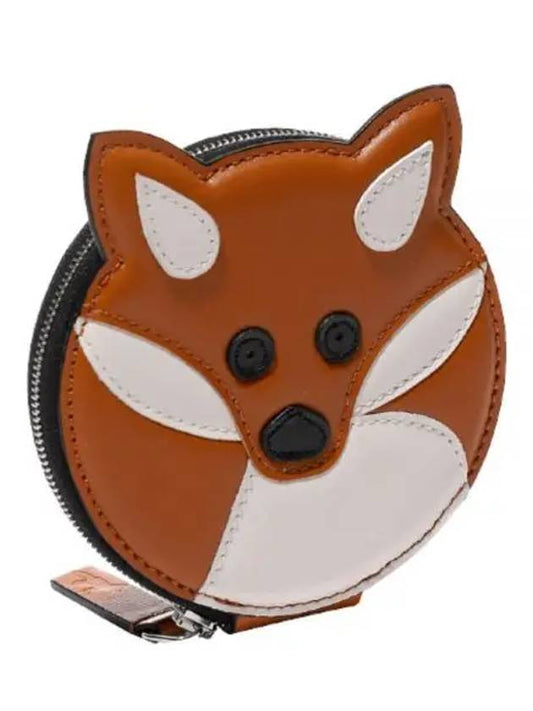 Fox Head Leather Key Holder Brown - MAISON KITSUNE - BALAAN 2