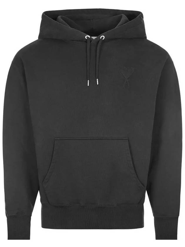 Men's Big Heart Logo Hoodie Black - AMI - BALAAN 2