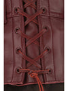 Women's Nappa Leather Shorts Amaranth Red - MIU MIU - BALAAN.