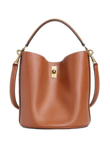 16 Logo Calfskin Bucket Bag Brown - CELINE - BALAAN 1