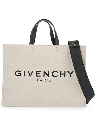 G Logo Canvas Medium Tote Bag Beige - GIVENCHY - BALAAN 2