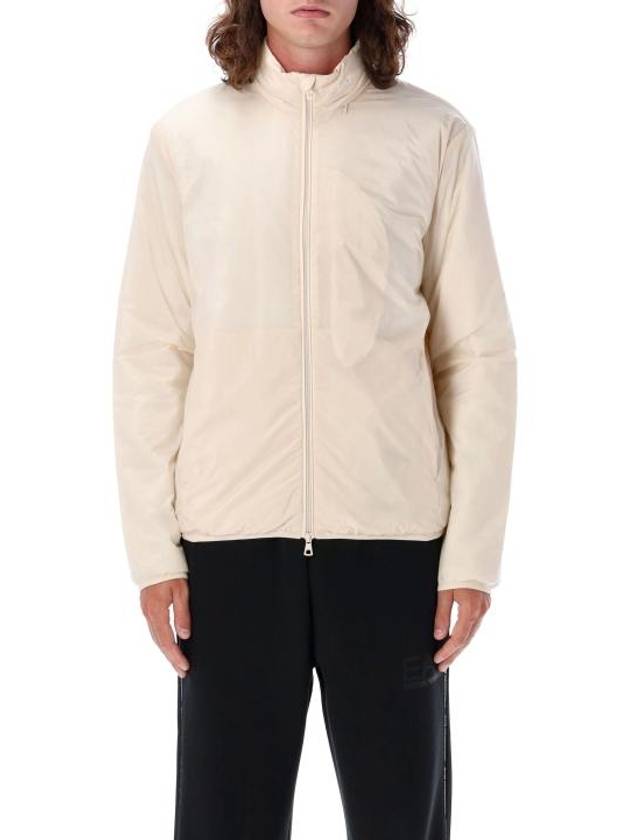 Logo print zip up jacket cream - EMPORIO ARMANI - BALAAN 1