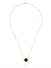 Pure Alhambra Pendant Gold Necklace Onyx - VANCLEEFARPELS - BALAAN 3