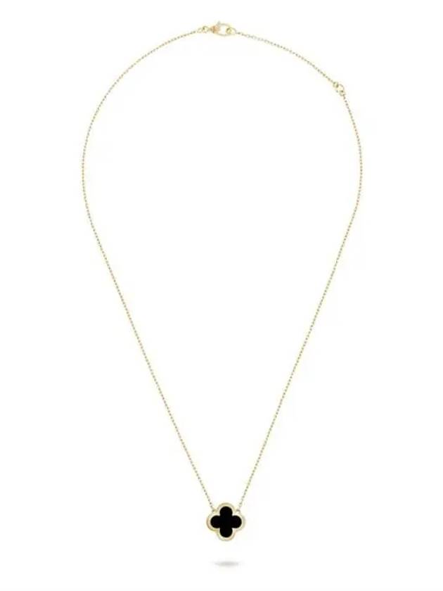 Pure Alhambra Pendant Gold Necklace Onyx - VANCLEEFARPELS - BALAAN 3