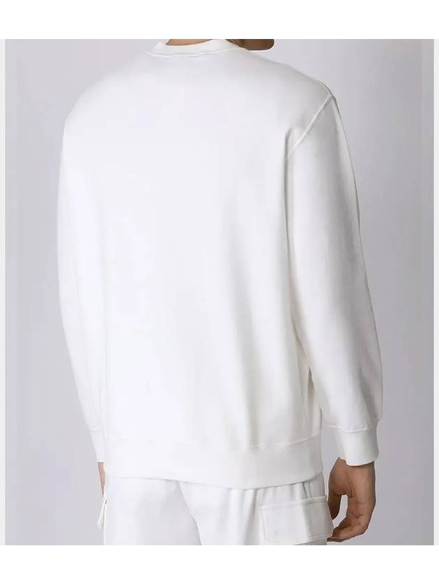 Embroidered Logo Crewneck Sweatshirt White - BRUNELLO CUCINELLI - BALAAN 4