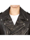 Leather Biker Jacket Black - GUCCI - BALAAN 9