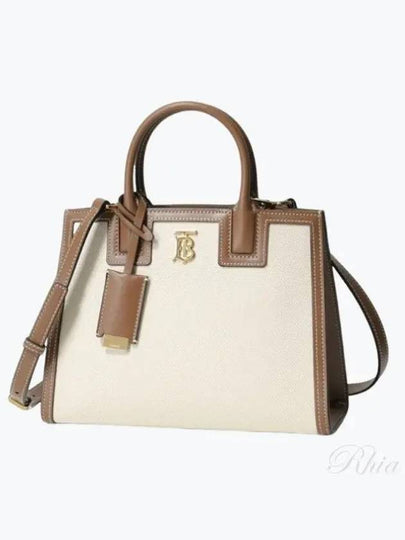 Francis Canvas Mini Tote Bag Natural Brown Beige - BURBERRY - BALAAN 2